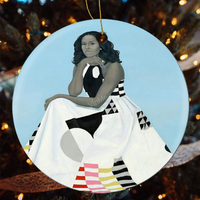 Vinmea Xmas Ceramic Ornament Portrait of Michelle Obama Holiday Season Home Decoration Tree Ornaments Gifts