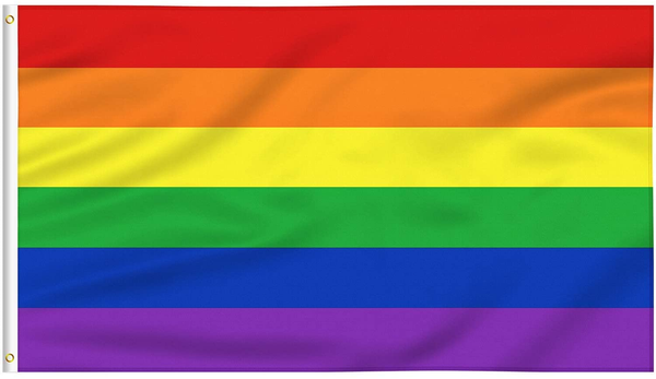 Rainbow Pride Flag 6 Stripes 3X5Ft - Staont Flag Vivid Color and UV Fade Resistant - Canvas Header and Brass Grommets (Rainbow Flag 3X5Ft (1PACK))