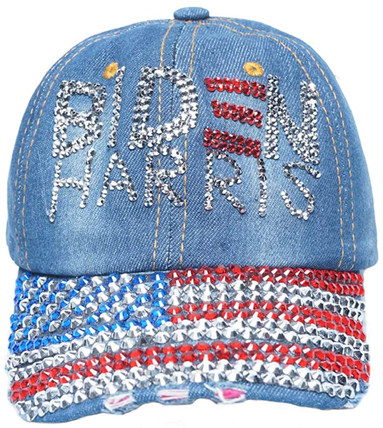 Joe Biden Harris 2020 Hat for 46Th President Election 3D Embroidery Cotton Baseball Cap with Diamond Adjustable Dad Hat