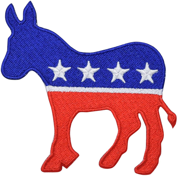 Donkey - DNC Democrat Political - Embroidered Iron on Patch