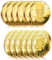 Joe Biden Gold Coin, 2021 Gold Plated Collectable Coin, Protective Case Included, (20 Pack - Gold)