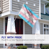 Anley Fly Breeze 3X5 Foot Transgender Flag - Vivid Color and Fade Proof - Canvas Header and Double Stitched - Pink Blue Rainbow Flags Polyester with Brass Grommets 3 X 5 Ft