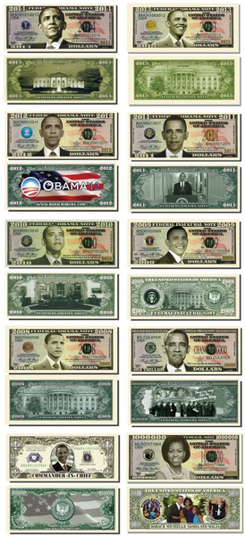 American Art Classics Barack Obama 44Th President Collectors 10 Bill Collector Set: One Million Dollar Bill, 2008, 2009, 2010, 2011, 2012, 2013, 2014, 2015 and Michelle Obama Note