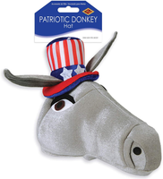 Beistle Plush Novelty Democrat Donkey Hat for Patriotic Party 4Th of July Decorations Costume Accessory, One Size, Gray/Red/White/Blue