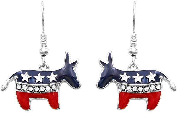 Rosemarie Collections Women'S Patriotic USA Political Party American Flag Dangle Earrings