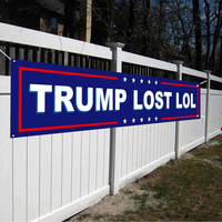 Trump Lost LOL Flag anti Trump Banner Sign with Brass Grommets for Yard Advertising Outdoor & Indoor Hanging Decor 98" X 18"
